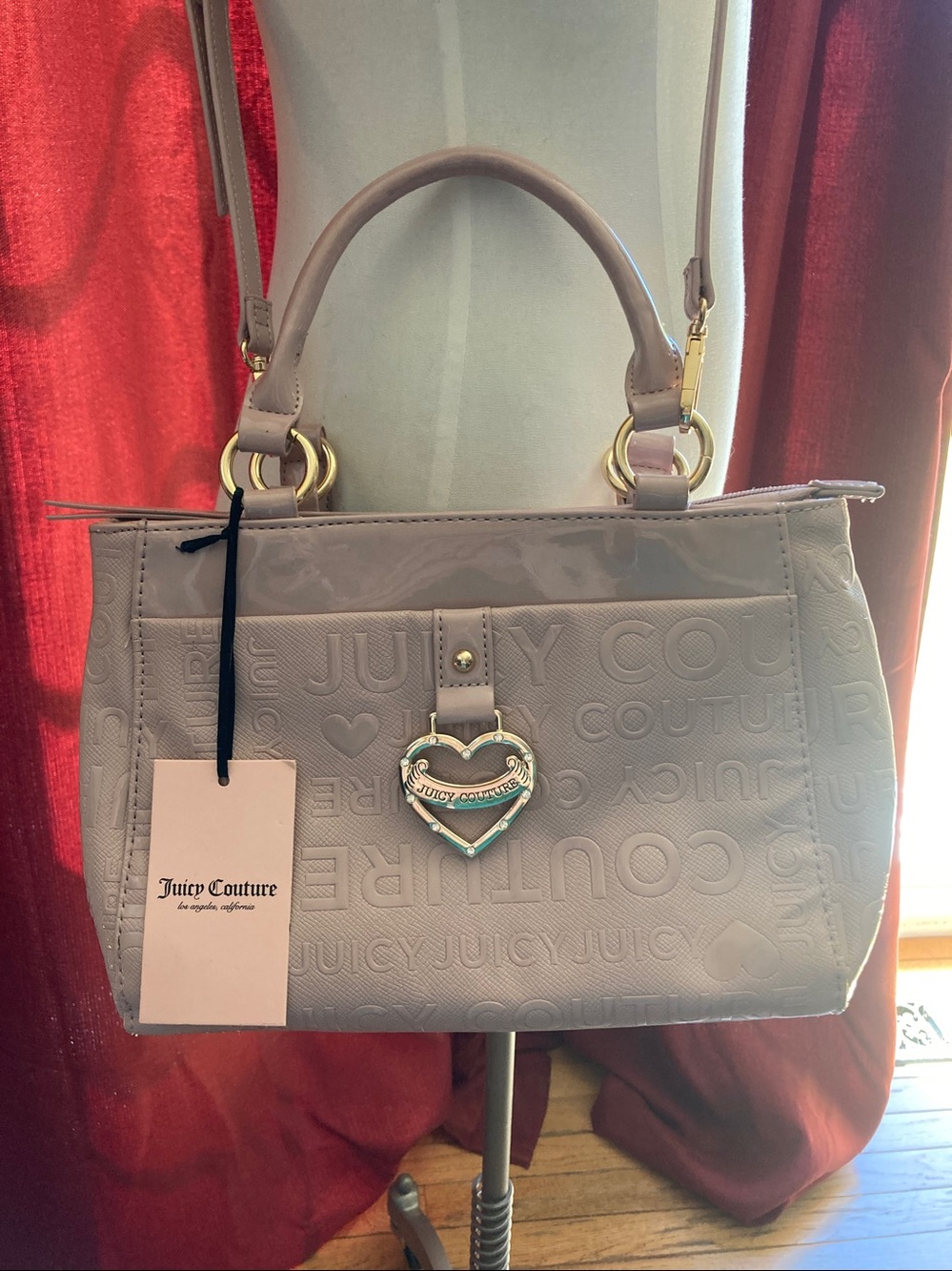 Juicy Couture Pale Pink Patent Satchel with Gold Hardware, NWT